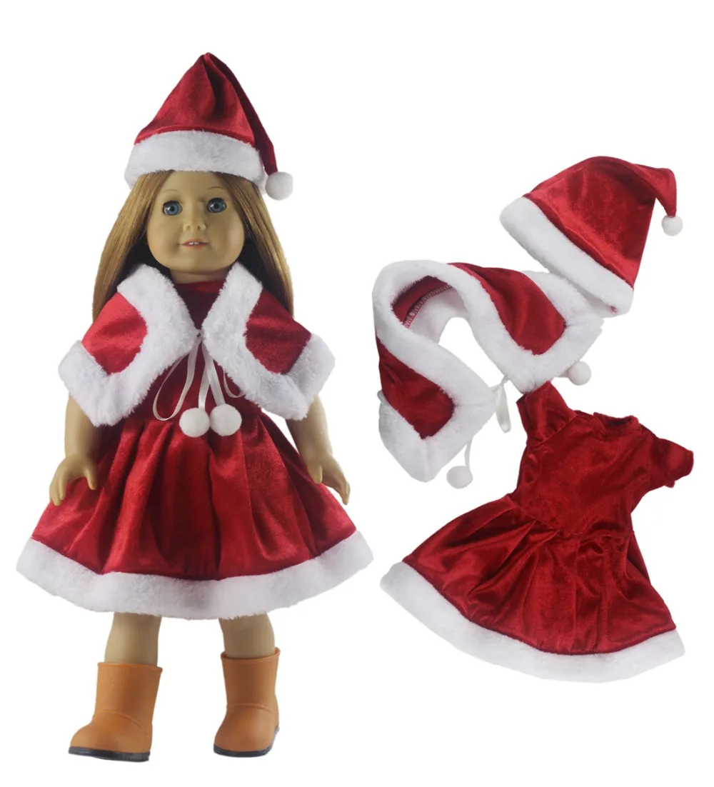 High quality 3in1 set Doll Clothes FOR 18'' American Girl Christmas