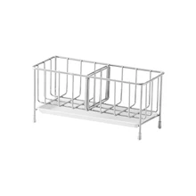 Stainless steel sponge storage rack double drainer shelves steel ball dishcloth scouring pad holder bathroom kitchen organizer