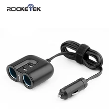 Автомобильное зарядное устройство Rocketek multi usb smart IC 2 USB 3A 2 гнезда прикуривателя аксессуары для Xiaomi LG Автомобильное зарядное устройство