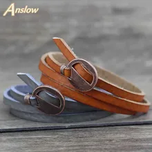 Anslow nuevo diseño de joyería de moda al por mayor multicapa Vintage Wrap pulsera de cuero para hombres mujeres 65cm regalo LOW0232LB