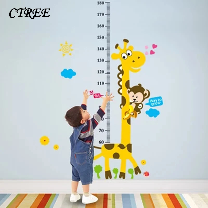 

CTREE Child Height Measurement Growth Sticker Giraffe Living Room Decoration Wall Stickers Measuring Children High Sticker C783