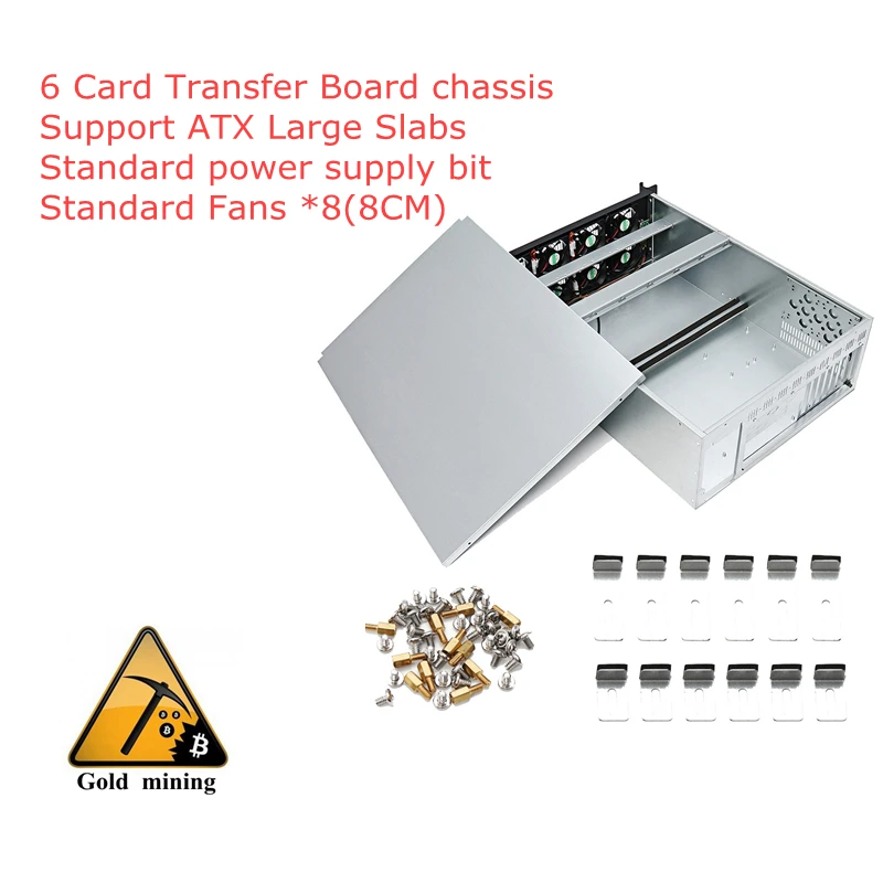 

mining machine 4U PC sever cabinet rack USB miner frame ETH ZEC BTC LTC XMR coin for r9 370 380 rx470 480 570 580 6 graphic card