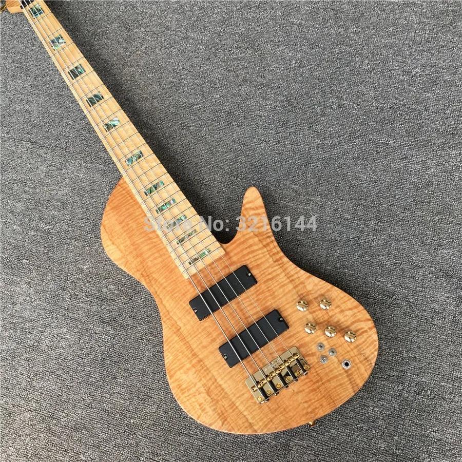 

New 5 string bass, butterfly birdseye maple fingerboard, real photos, factory wholesale.Can be customized
