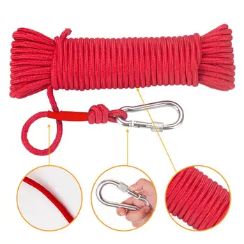 

Emergency Escape Rope With Climbing Buckle Magnet Fishing Rope Nylon Rescue Safety Rope Length 20 m Diameter 8 mm