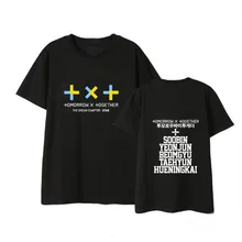 TXT Kpop футболки с принтом имени члена летние хип-хоп повседневные TXT Футболки с коротким рукавом модные корейские футболки для женщин и мужчин топы