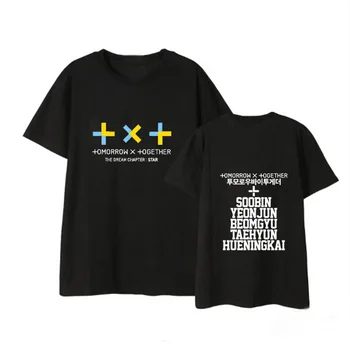 

TXT Kpop Member name print Tee Shirts 2020 Summer Hip Hop Casual TXT T shirt Short Sleeve fashion korean TShirt women men tops