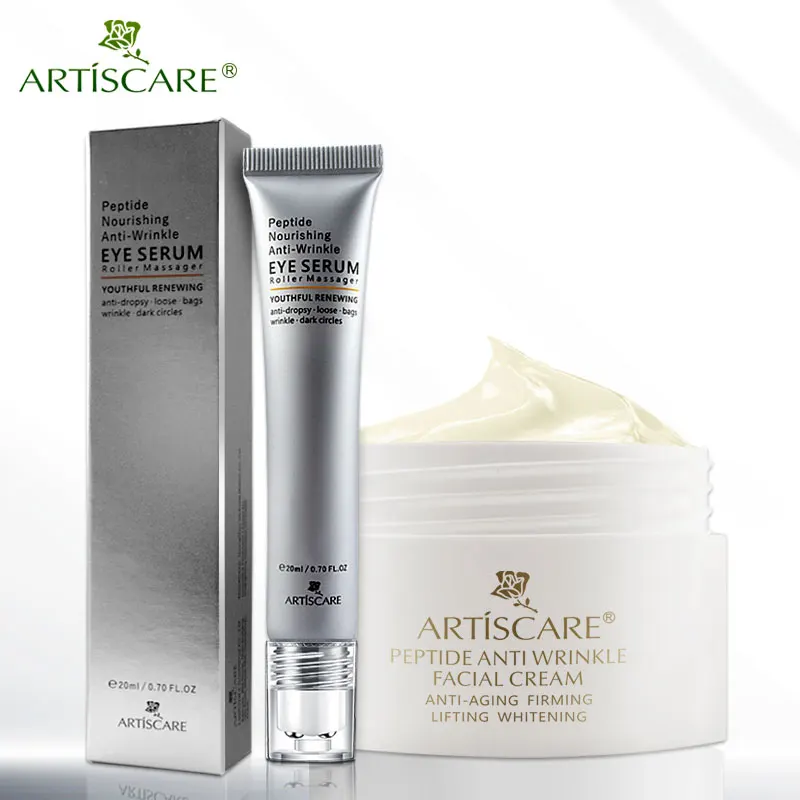 

ARTISCARE Peptide Eye Serum + Facial Cream Fine Lines Remove Dark Circles Skin Care Anti Aging Whitening and Firming Face Cream