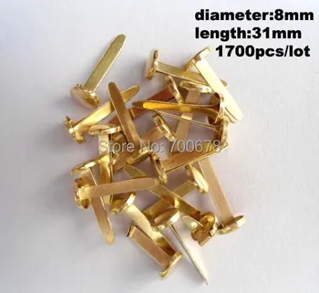 

Free shipping 1700pcs/lot DIY material scrapbooking embellishments craft nail metal brad 8*31mm