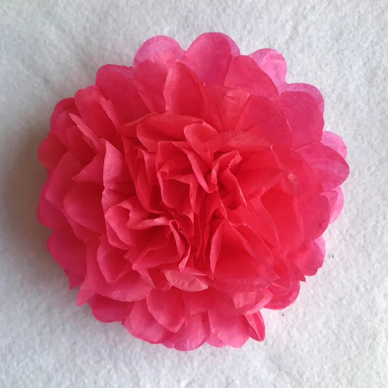 6inch Simulation Peony Flower DIY Tissue Paper Flower for Romantic Wedding Decoration Home Party Decorative Paper Flowers Balls - Цвет: rose red