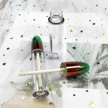 

New Clear Lip gloss tubes Rainbow Cap Empty Lipstick tube Bullet shape Lip balm container cosmetic packing DIY