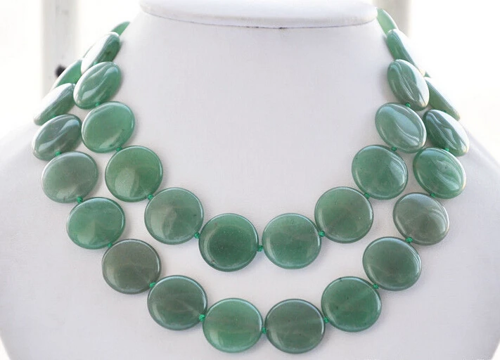 

0217 green coin translucent jade jasper NECKLACE