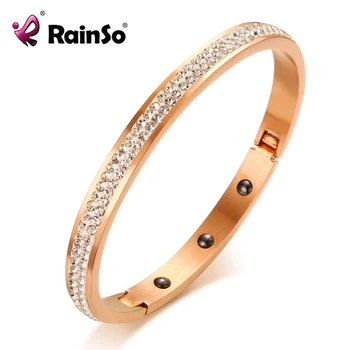 

RainSo Hematite Magnetic Bracelet for Women 2 Row Shiny Rhinestone Cuff Bangle Stainless Steel Fashion Elegant Female Jewelry