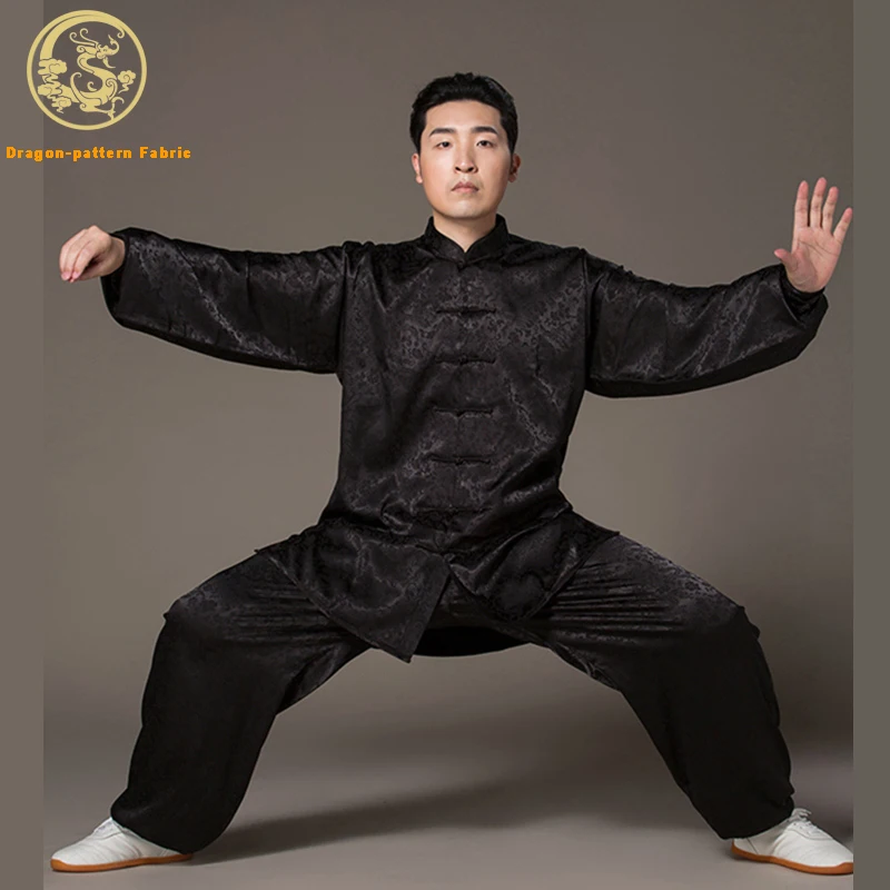

Tai chi clothing for men and women dragon pattern rayon fabric sports clothes Taijiquan practice Wushu clothing Kung Fu Uniform