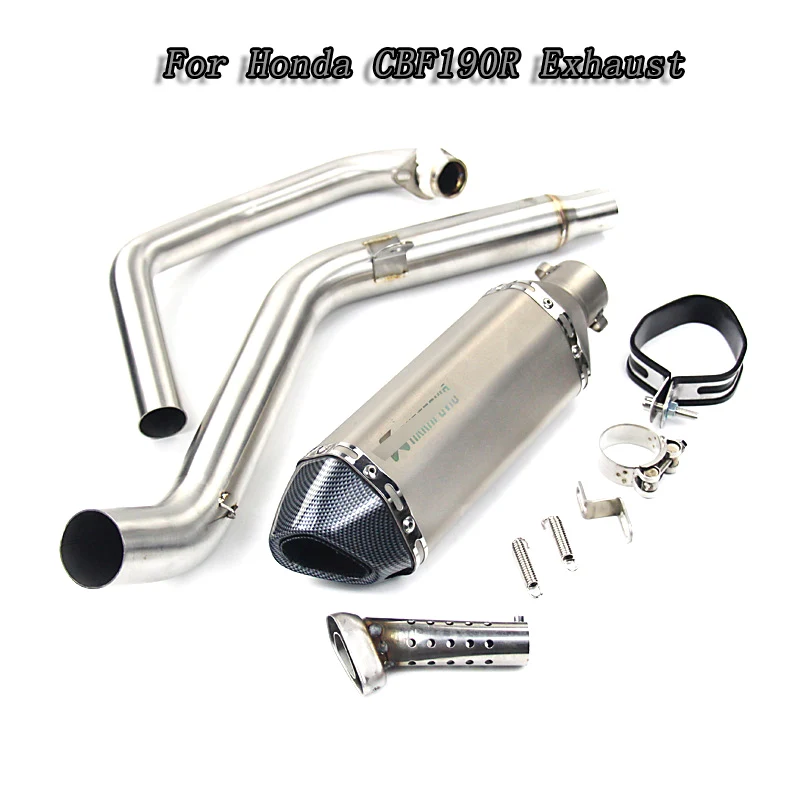 

CB190R CBF190R Motorcycle Slip On Exhaust Muffler With Middle Link Pipe With Moveable DB Killer For Honda CB190R CBF190R AK119