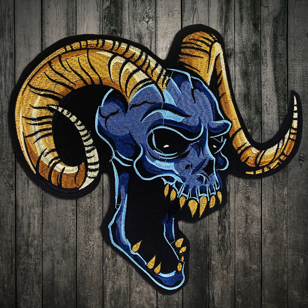 

Embroidery DIY Fashion Embroidered Sheep Skull pattern Patches Applique Apparel Decoration Accessories Clothing