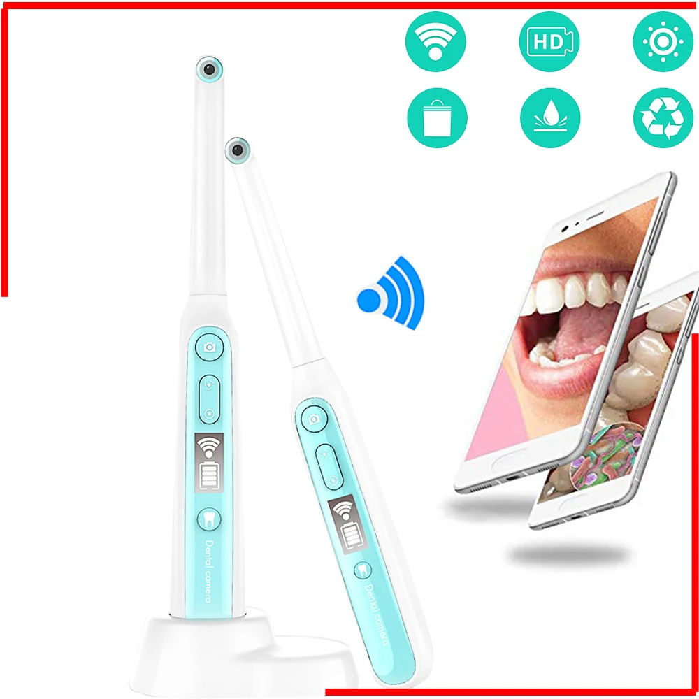 

WiFi Intraoral Endoscope Wireless Dental Camera 8 Led lights Inspection for Dentist Oral Real-time Video Dental Tools