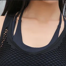 Для женщин безрукавные футболки для йоги упражнения активный топы мужские туфли из сетчатого материала с перфорацией из дышащего материла с Фитнес спортивные футболки тренажерный зал безрукавки для W