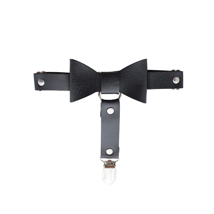Black Bow Leg Ring Сексуальное женское эластичное кожаное кольцо для ног подвязка пояс панк Сердце заклепки кольцо на бедро обвязка в стиле гот хараджуку чулки подвязка - Цвет: Black Bow Leg Ring