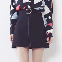 2017 Spring and Autumn loaded the new high waist was thin skirt wild A word autumn and winter package hip skirt woman