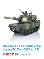 Henglong 1/16 6,0 пластик M1A2 Abrams rc Танк 3918 стальной редуктор отдача ствола TH12937