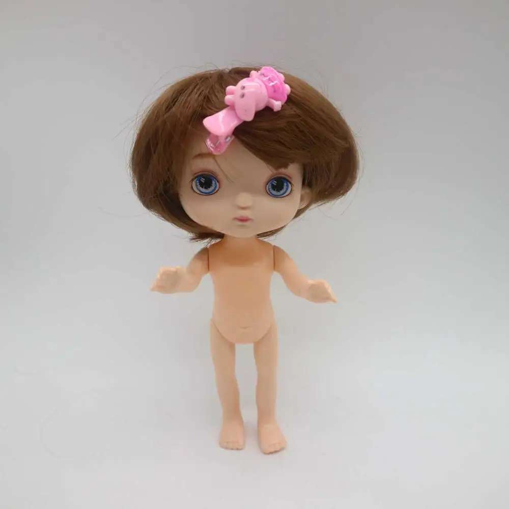 16 см куклы как HOLA куклы Обнаженная кукла с макияжем-6 - Цвет: nude doll and wig 3