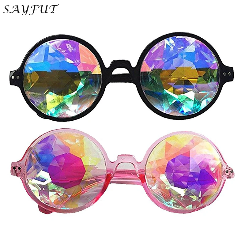 

SAYFUT Festivals Kaleidoscope Cool Glasses For raves - Goggles Rainbow Prism diffraction Crystal Lenses Steampunk Gothic Cosplay