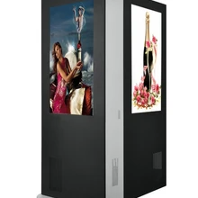 42 дюймов двойной экран напольный ЖК-дисплей рекламы цифровой вывески CCTV монитор дисплей