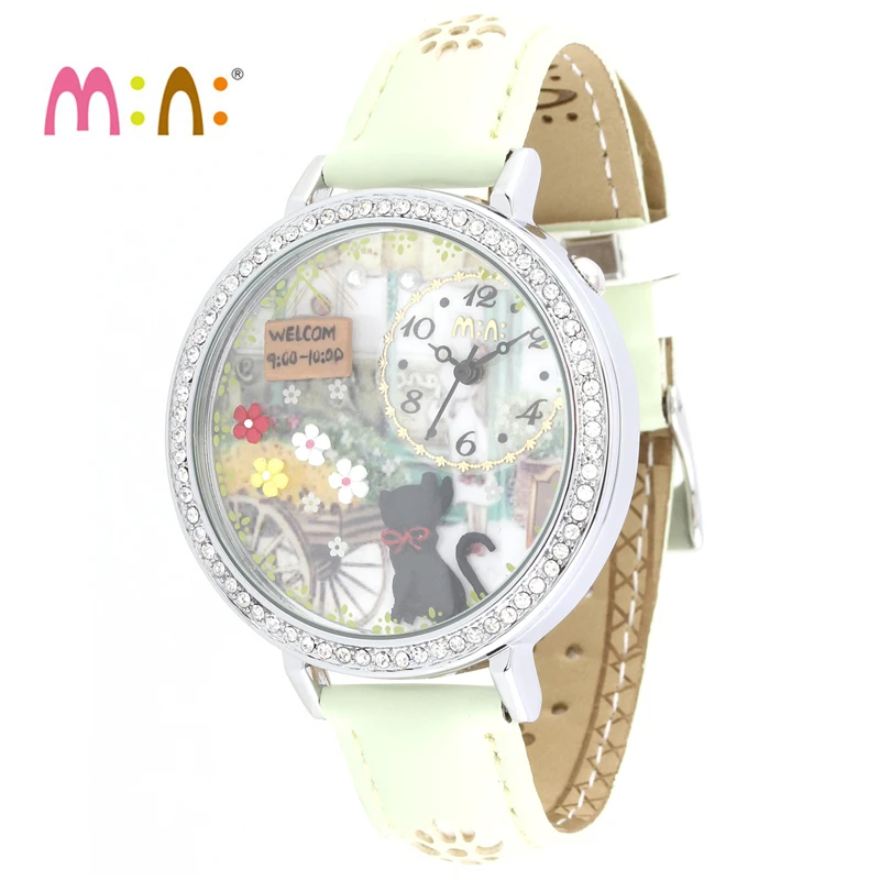 Reloj Mujer M:N: женские часы водонепроницаемые кварцевые наручные ручной работы с 3d