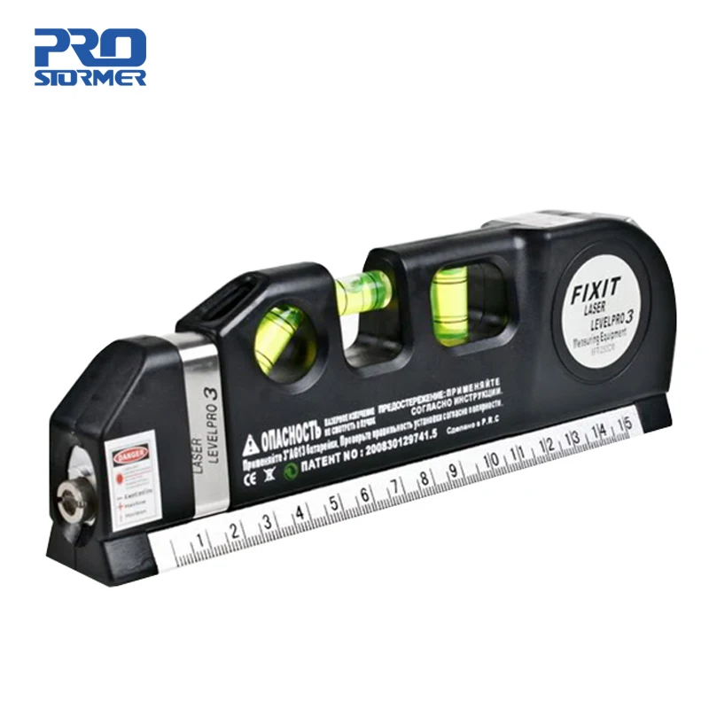 

PROSTORMER Laser Level Standard and Metric Rulers Wire Infrared Level Laser Horizon Vertical Measure Tape Aligner Bubbles ruler