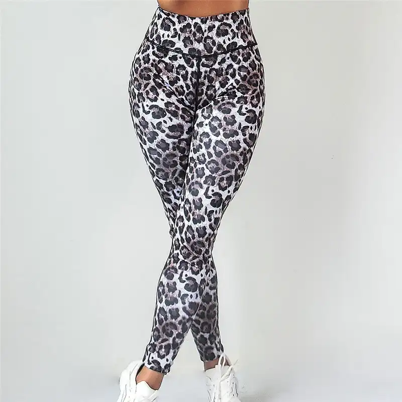 leopard running leggings