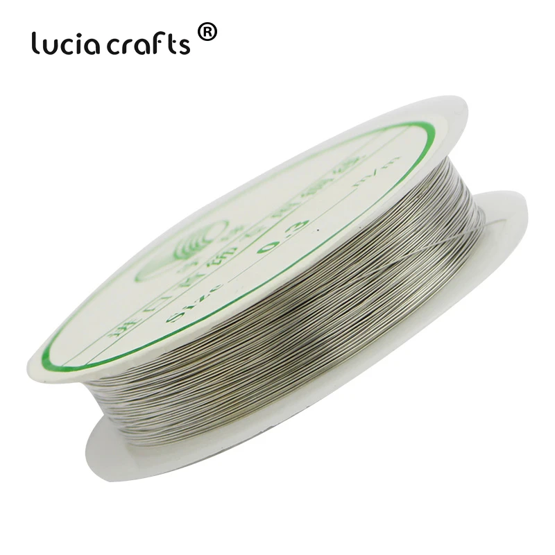 Lucia crafts 0,3/0,4/0,5/0,8 мм серебристого цвета Бисер провода металлическое ремесло шнур из бисера ручной планшет 1 рулон/уп I0204 - Цвет: silver 0.3mm
