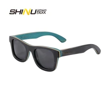 Rein Handgemachte Skateboard Hölzerne Sonnenbrille Gafas Frauen Männer Polarisierte Goggle Outdoor-Sport Sommer Brillen Lentes De Sol 68041