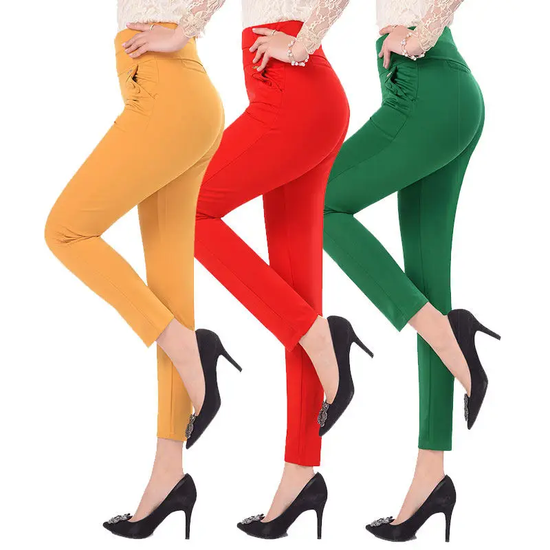 

5XL Pants Women Summer Elastic Slim High Waist Pants Female Trousers Women Casual Streetwear Plus Size Office Ladies Pants Q1427