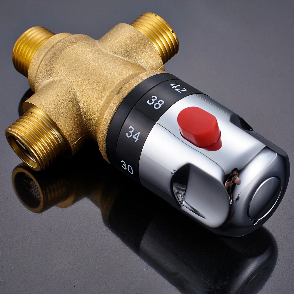 Brass Thermostatic Mixer Valve Thermostatic Cartridge Chrome Temperature Control Shower Mixer Valve Constant Temperature thermostatic mixing valve