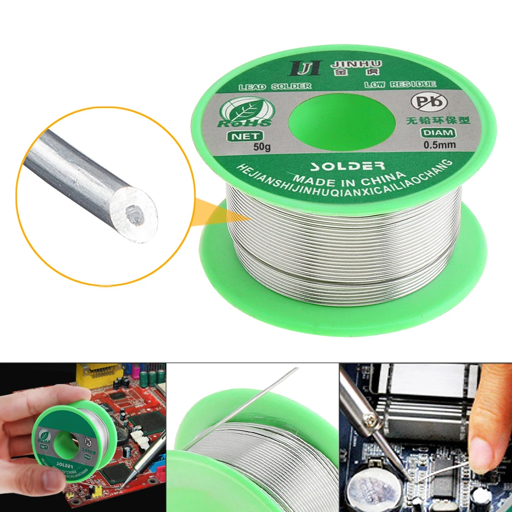 

50g 0.5mm 0.6mm 0.8mm Lead-free Rosin Core Solder Wire with Flux and Low Melting Point for Electric Soldering Iron