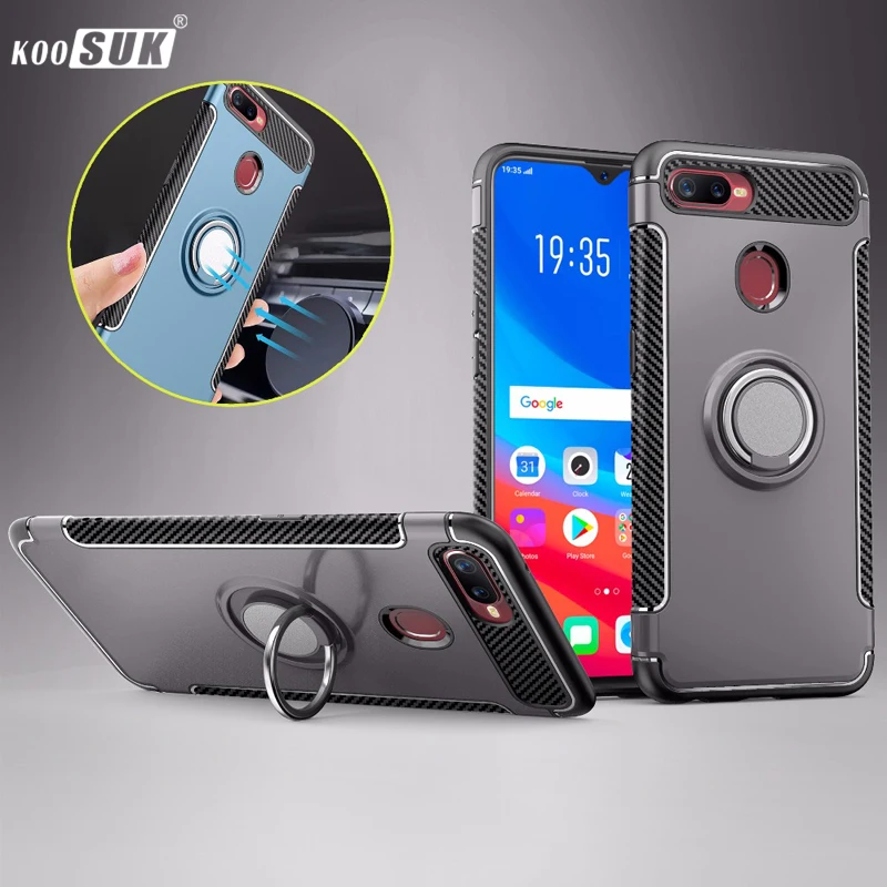 

For OPPO F9 Case OPPO A7X TPU+PC shockproof With finger ring Holder Phone Back Cover For OPPO F9 Pro coque
