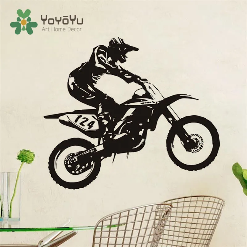 

Removable Motor-Racing Art Vinyl Wall Sticker Dirt Bike Mural House Decor DIY Kids Boys Bedroom Wall Sticker NY-18