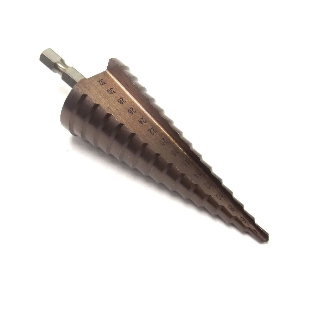 HSS-CO / M35 Hexagonal handle Triangle Shank 4-20mm Cobalt Straight Shank Bit Metal Cone Bit Stainless Steel Hole Saw