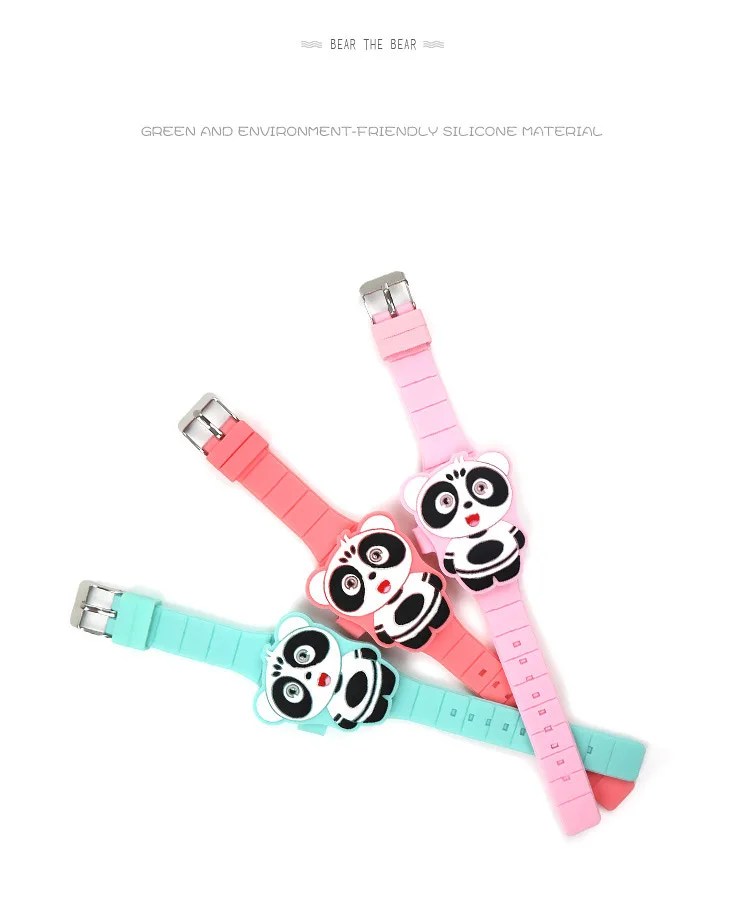 Reloj Infantil откидная крышка 3D Медведь Мультфильм цифровые часы для детей электронные детские часы резиновые для мальчиков и девочек часы для детской