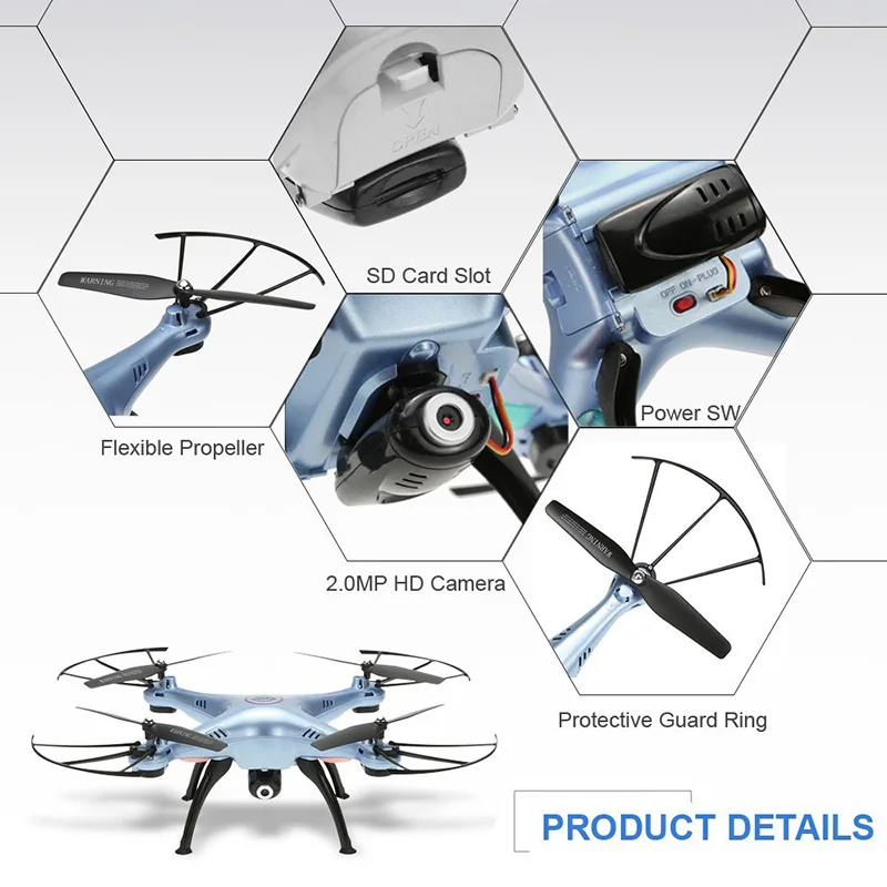 SYMA X5HC Drohne 2.0MP HD камера Aviao дроны Радиоуправляемый квадрокоптер Безголовый режим высокой фиксации функция 2,4 ГГц 4CH 6 осевой гироскоп Дрон