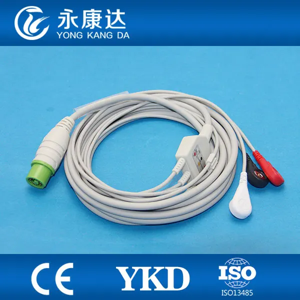 Ecg fukuda для Fukuda Denshi Dynascope DS 5100 3 свинцовый кабель ecg AHA/Snap|fukuda|fukuda |