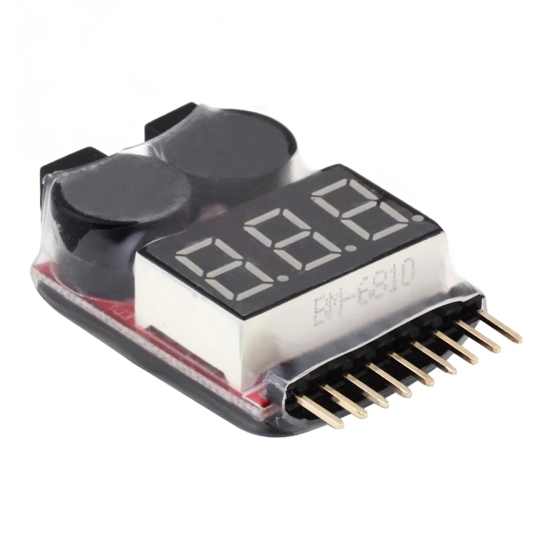 

For 1-8S Lipo/Li-ion/LiMn/Li-Fe Battery Low Voltage Meter Tester Buzzer Alarm