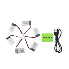 6 sztuk 3.7V 400mAh baterii dla Eachine H99W JRC H31 H6C H98 baterii części zamiennych Quadcopter z 6w1 przejściówka do ładowarki zestaw 752035
