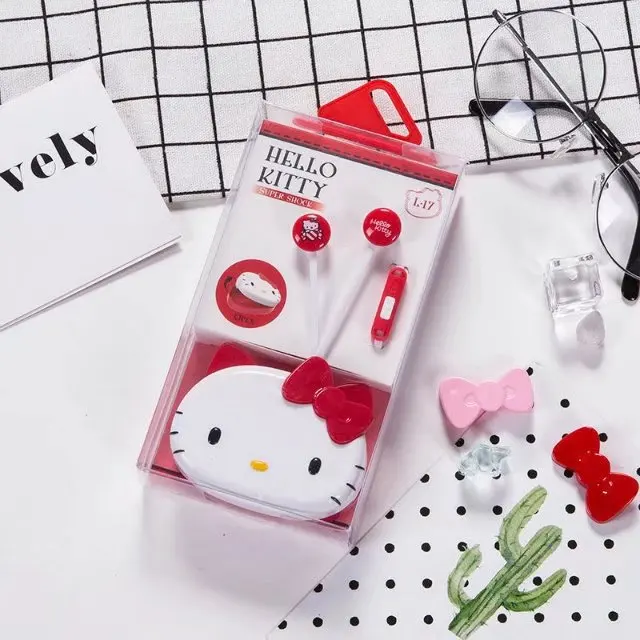 Милые розовые 3,5 мм стерео наушники-вкладыши hello kitty с микрофоном для телефонов с коробкой для хранения