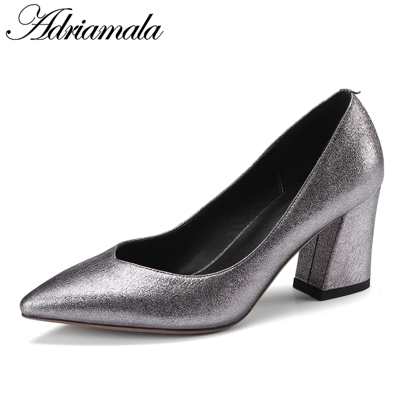 

2018 Genuine Leather Womens Heel Shoes Dress Pumps Brand Designer Pointed Toe Fashion Evening Sexy High Heels Pumps Adriamala