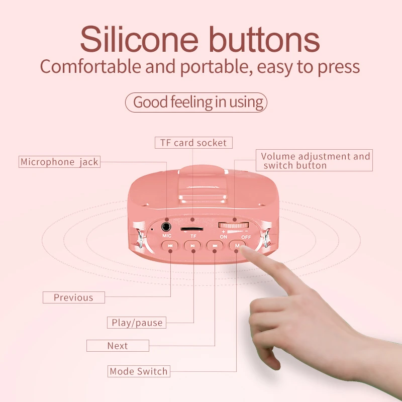  SHIDU Wired Mini Audio Speaker Portable Voice Amplifier Natural Stereo Sound Microphone Loudspeaker