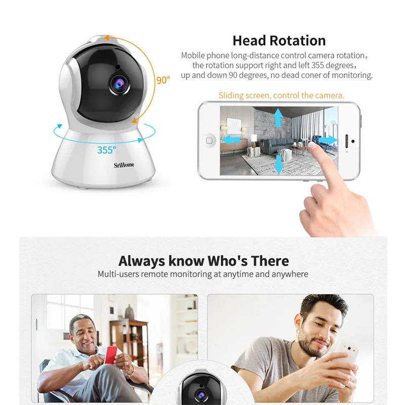  AI Body Auto-tracking IP Camera Smart Home Wifi 1080P CCTV Camera H.265 Indoor Night vision Alarm M - 33012466523