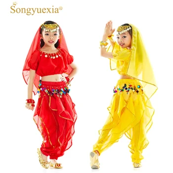 

2017 new Dancer Children's Day Belly Dance Costume in India set 61 new children clothing 7pcs/set S-L