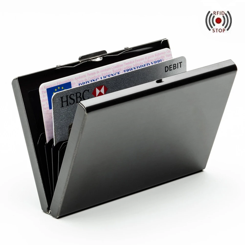 

2019 New Credit Card Holder Protector Metal Credit Card Wallet Slim Credit Card Case for Women or Men Safety Wallets Clutch