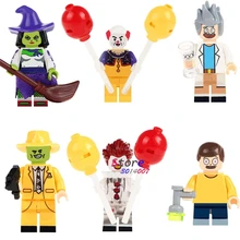 Single Witch the Mask Magical Comedy TV Cahracter Halloween Pennywise Joker Rick Morty building blocks bricks toys for children